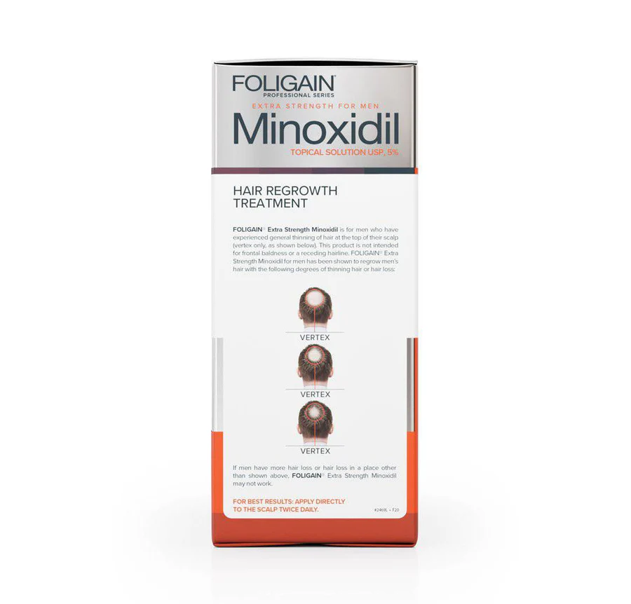 Foligain Apteczny MINOXIDIL 5% / 3x60ml blokada łysienia dla mężczyzn