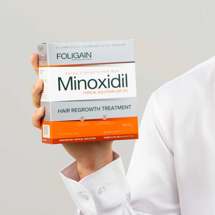 Foligain Apteczny MINOXIDIL 5% / 3x60ml blokada łysienia dla mężczyzn